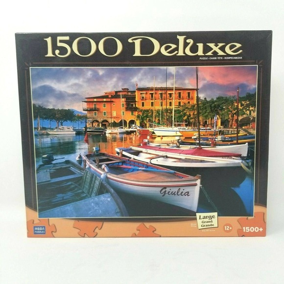 Mega Puzzle Torri Del Benaco Harbor 1500 pc - Picture 1 of 6
